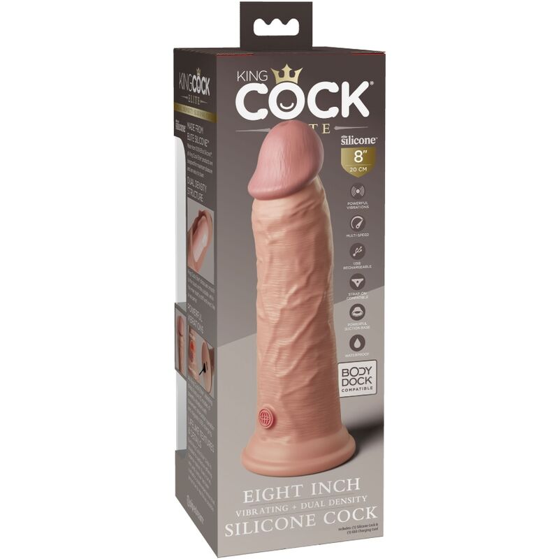 King Cock-Realistische Elite Dildo mit Vibrationen in Silikon, 20,3 cm · Strap-on & Harness (Bild 2)