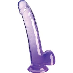 King Cock-Dildo Transparent mit Hoden 20.3 cm Lila-TPE, Saugnapf · Strap-on & Harness