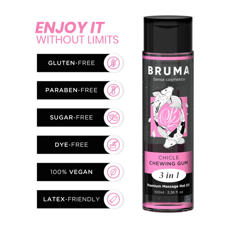 Bruma-Premium Massageöl Wärmeeffekt Aroma Chewing Gum 3