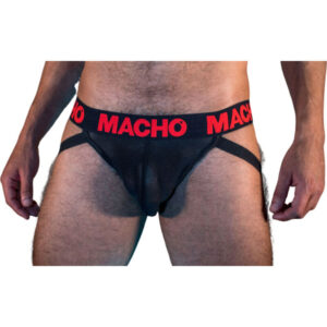Macho Underwear-MX26X2 Jock Schwarz/Rot