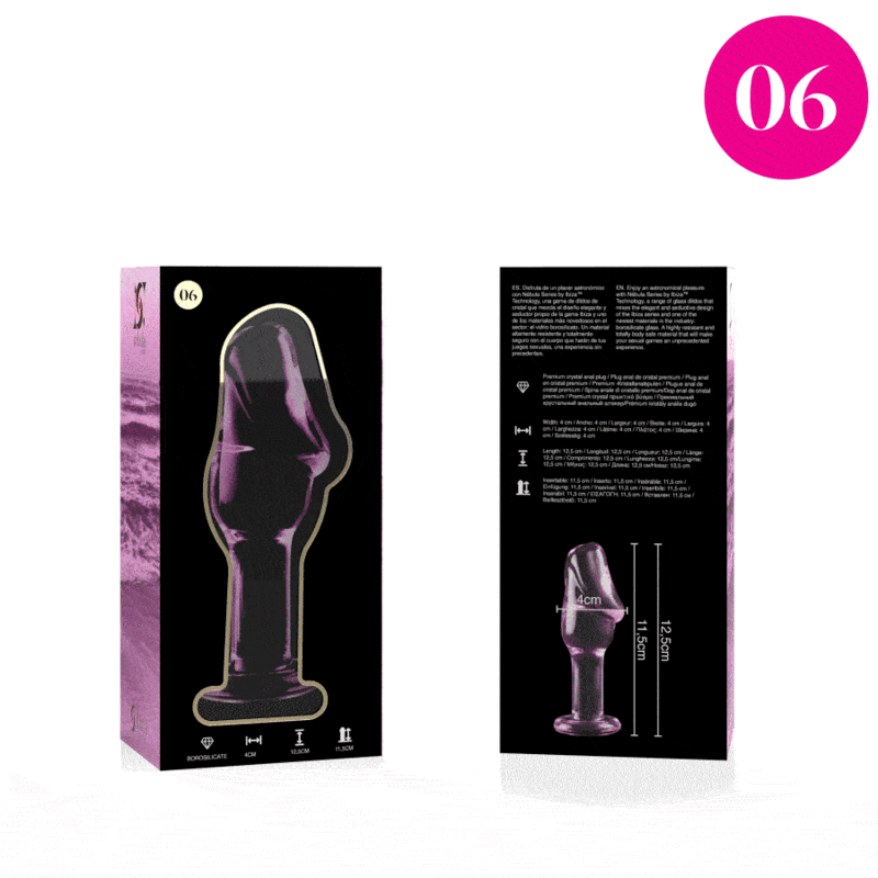 Nebula Series by Ibiza-Modell 6 Plug Kristall 12.5 cm oder 4 cm · Spielzeug aus Glas & Metall (Bild 4)
