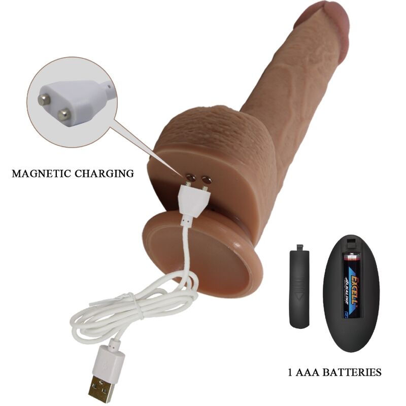 Remote Control-Tommy Dildo Vibrator Realistisch 22.5 cm-Silikon, 3 · Vibratoren (Bild 5)
