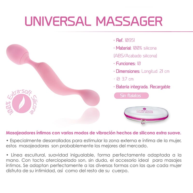 Femintimate-Universaler Silikon-Massager, Vibrator Rosa-10 Geschwindigkeiten · Vibratoren (Bild 4)