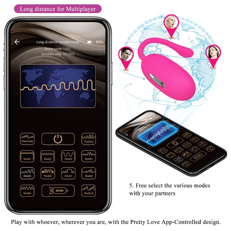 App Series-Doreen Ei Vibrator Wiederaufladbar Magenta mit Kontrolle · Vibratoren (Bild 4)