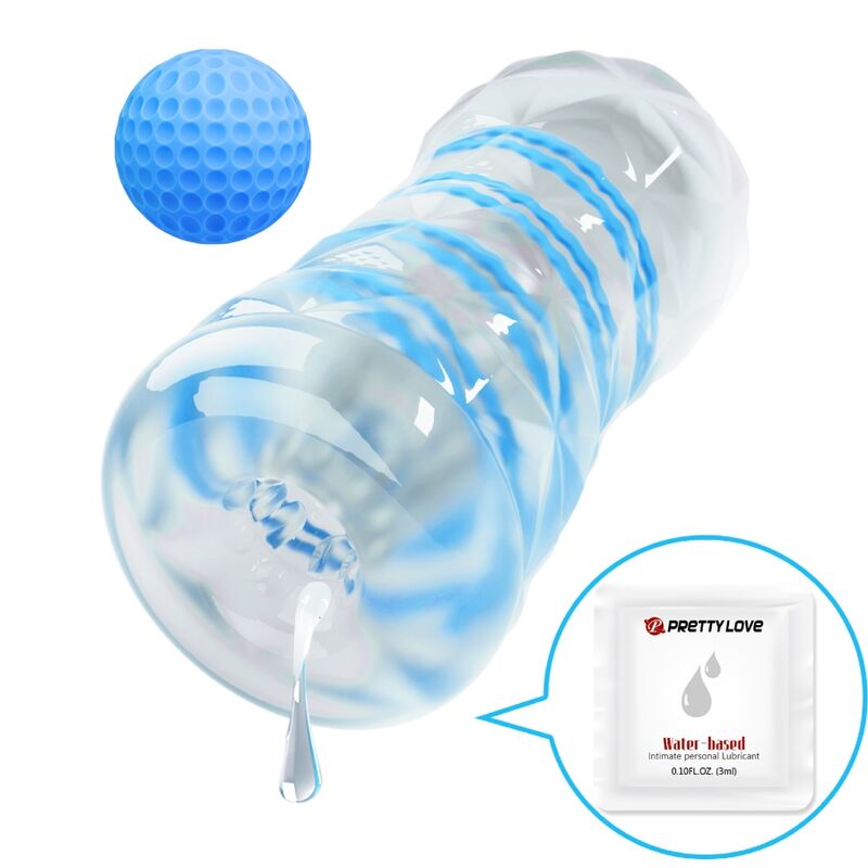 Bodies & Masturbators-Klein Masturbator mit Blau-TPR-Spirale · Sextoys
