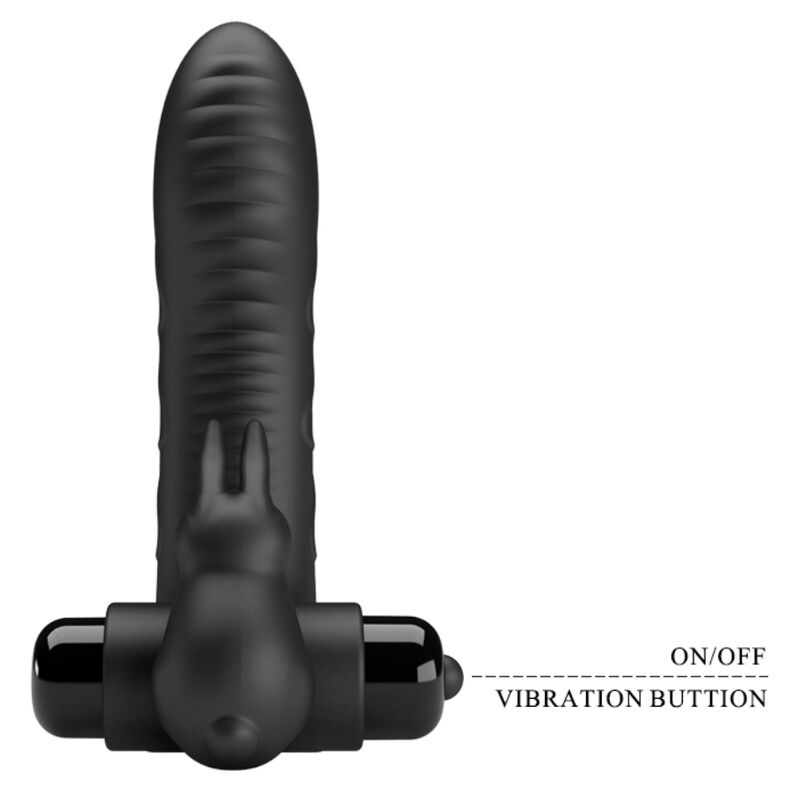 Fun Toys-Vance Black Penishülle Vibrator Häschen für Finger-Silikon · Sextoys (Bild 3)