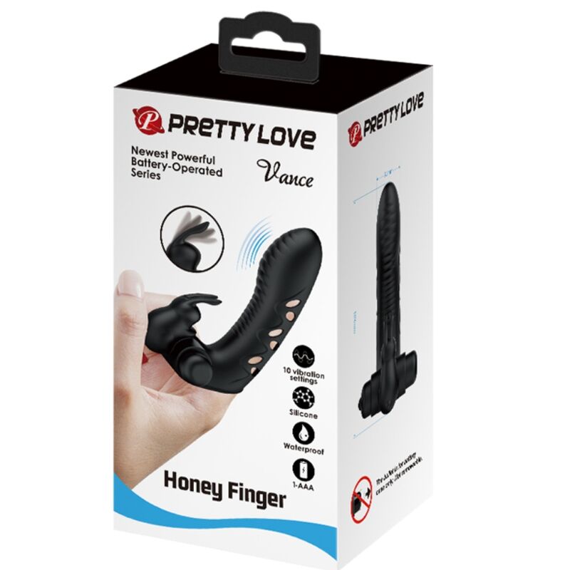 Fun Toys-Vance Black Penishülle Vibrator Häschen für Finger-Silikon · Sextoys (Bild 2)