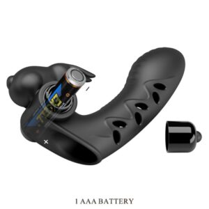 Fun Toys-Vance Black Penishülle Vibrator Häschen für Finger-Silikon · Sextoys (Bild 7)