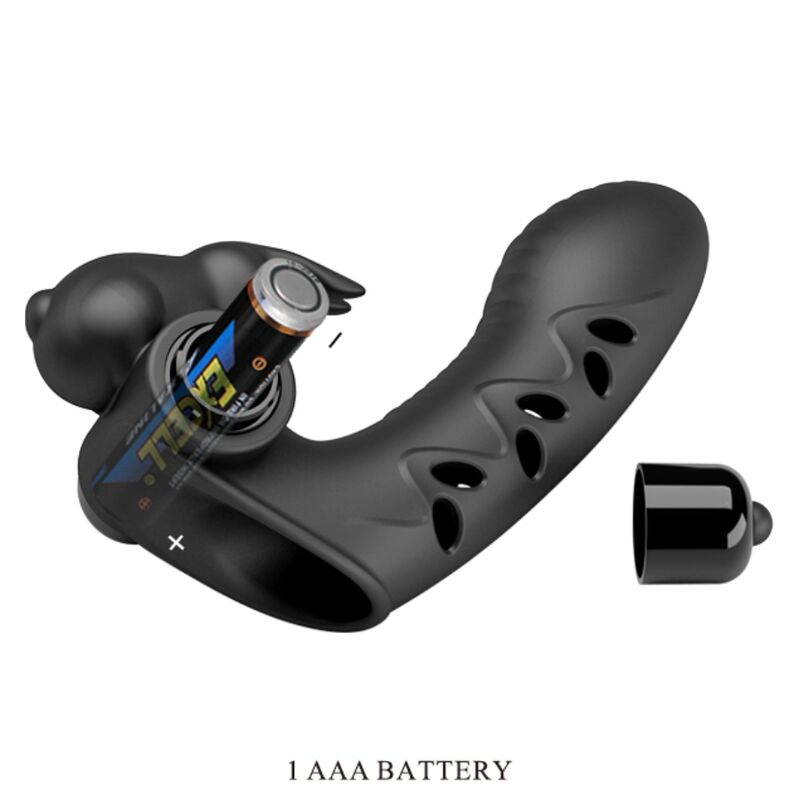 Fun Toys-Vance Black Penishülle Vibrator Häschen für Finger-Silikon · Sextoys (Bild 7)