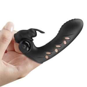 Fun Toys-Vance Black Penishülle Vibrator Häschen für Finger-Silikon · Sextoys (Bild 5)