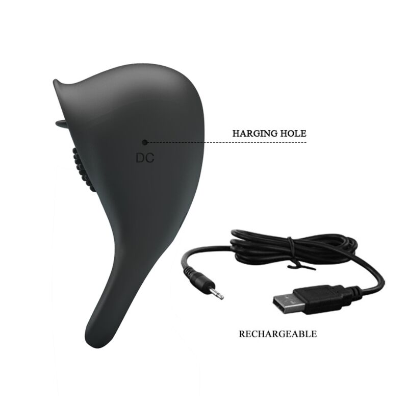 For Him-Vibrator Ring für Penis mit Schwarz-Silikon-Sprache, 12 · Sextoys (Bild 8)