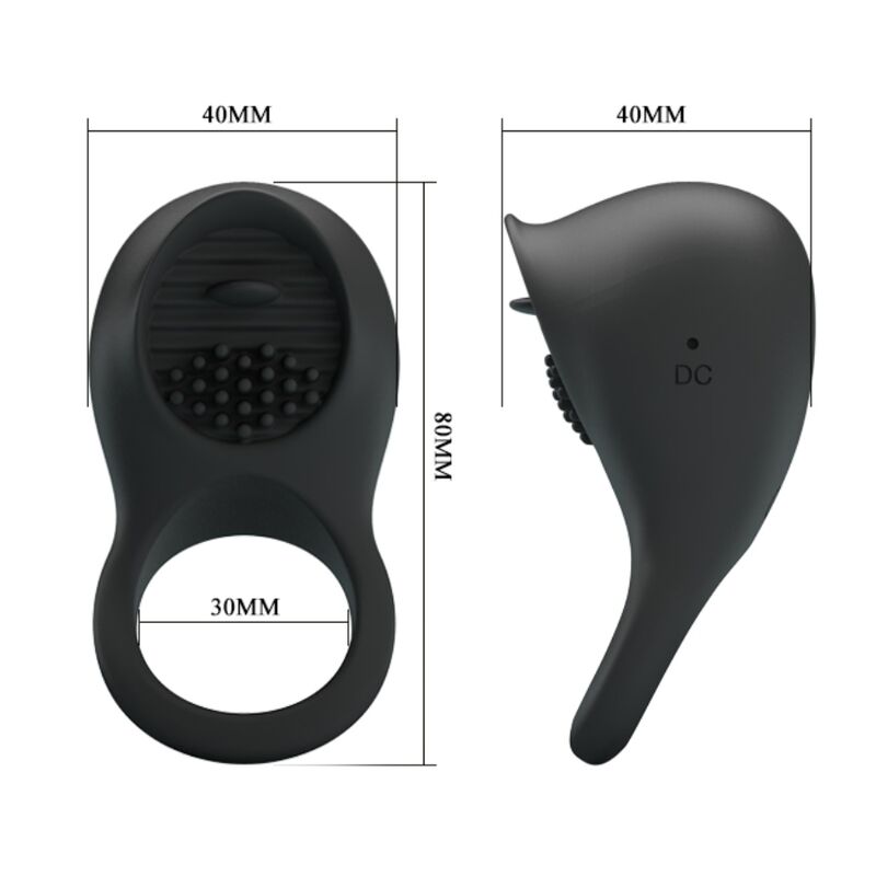 For Him-Vibrator Ring für Penis mit Schwarz-Silikon-Sprache, 12 · Sextoys (Bild 6)