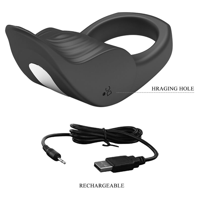 For Him-Susanna Ring Vibrator für Penis, Schwarz-Silikon, 10 · Sextoys (Bild 7)