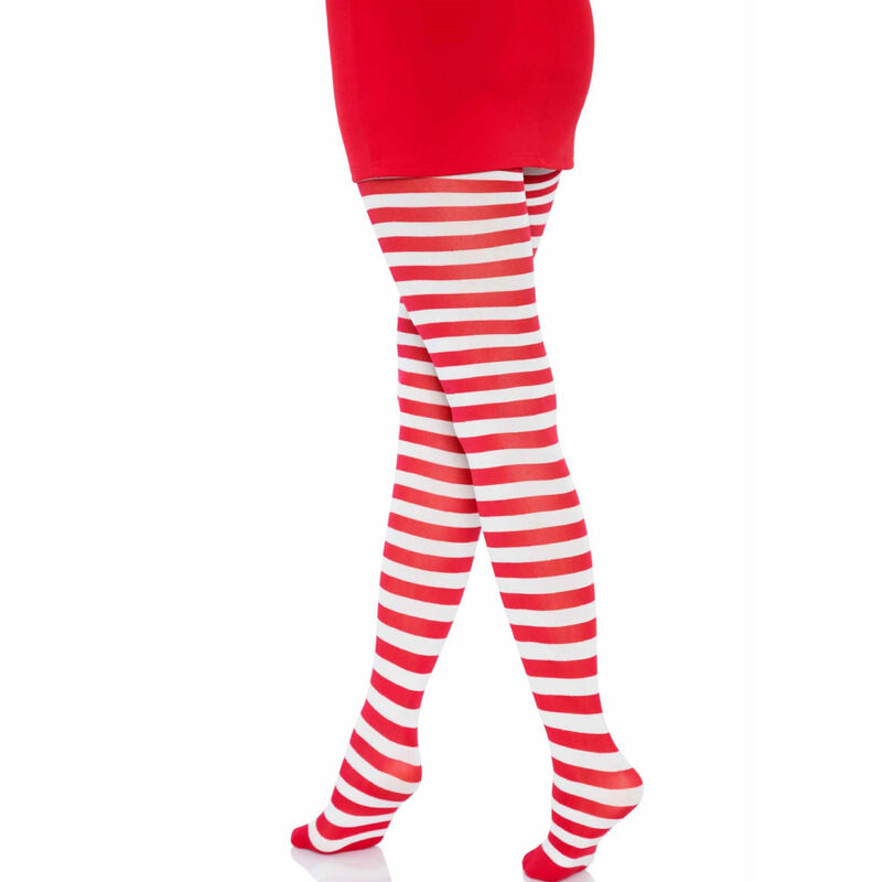 Leg Avenue Hosiery-Angezogen mit weißen/roten Streifen, One Size · Sexy Damen-Dessous (Bild 2)