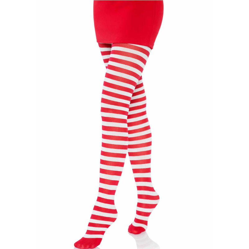 Leg Avenue Hosiery-Angezogen mit weißen/roten Streifen, One Size · Sexy Damen-Dessous (Bild 3)