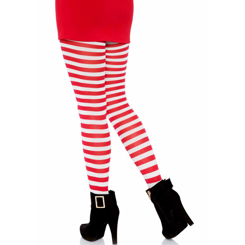 Leg Avenue Hosiery-Angezogen mit weißen/roten Streifen, One Size · Sexy Damen-Dessous (Bild 5)