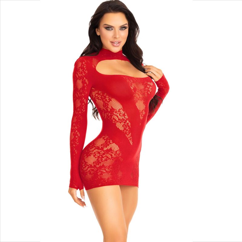 Leg Avenue-Mini-Kleid in Spitze mit langen Ärmeln · Spicy Dessous & Bodystockings (Bild 11)