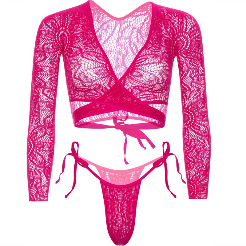 Leg Avenue Sets-Top Crop Spitze mit Tanga · Sexy Damen-Dessous (Bild 6)