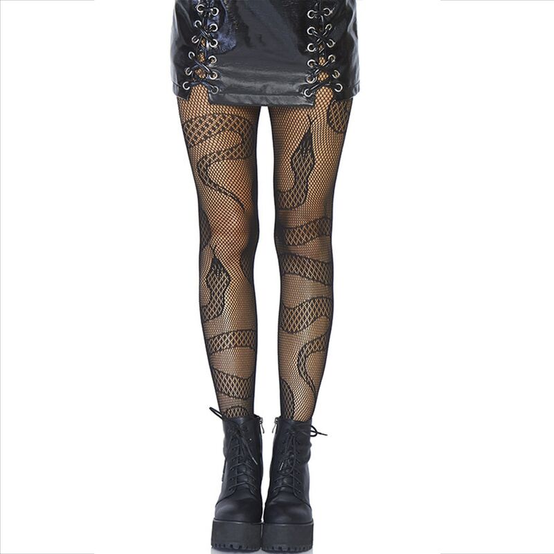 Leg Avenue Hosiery-Strümpfe Netzwerk mit Modell Schlange, Schwarz · Sexy Damen-Dessous