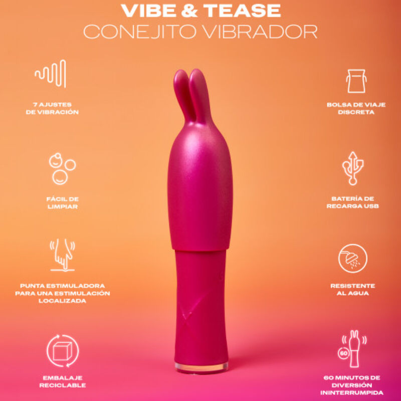 Durex Toys-Vibe & Tease Vibrator Bunny Wiederaufladbar, 7 Modi · Vibratoren (Bild 2)