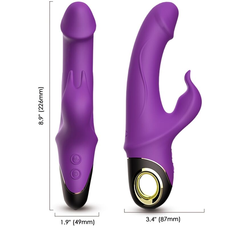 Armony Vibrators-Meteror Rabbit Dildo-Vibrator Lila-Silikon, 10
