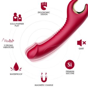 Armony Vibrators-Prince Dildo Vibrator und Rotator Rot-Silikon · Vibratoren