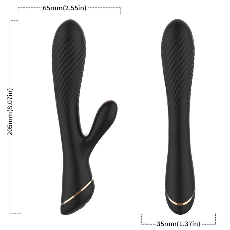 Armony Vibrators-Vibrator Rabbit in Silikon, Schwarz-10 Geschwindigkeiten · Vibratoren (Bild 3)
