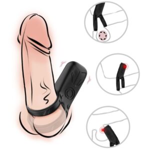 Armony For Him-Ring Vibrator Doppel Schwarz-Silikon, 10 Geschwindigkeiten · Sextoys (Bild 3)