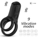 Armony For Him-Ring Vibrator Doppel Schwarz-Silikon, 10 Geschwindigkeiten · Sextoys
