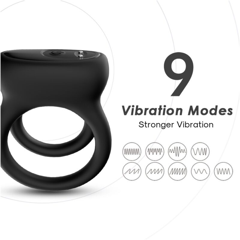 Armony For Him-Vibrator Doppelring Schwarz-Silikon, 10 Geschwindigkeiten · Sextoys (Bild 4)