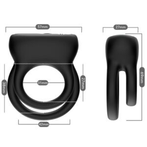 Armony For Him-Vibrator Doppelring Schwarz-Silikon, 10 Geschwindigkeiten · Sextoys (Bild 3)