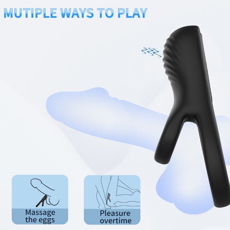 Armony For Him-Doppelring Vibrator Schwarz-Silikon, 10 Geschwindigkeiten · Sextoys (Bild 4)