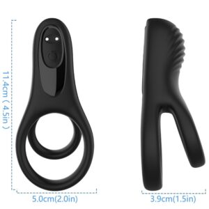Armony For Him-Doppelring Vibrator Schwarz-Silikon, 10 Geschwindigkeiten · Sextoys