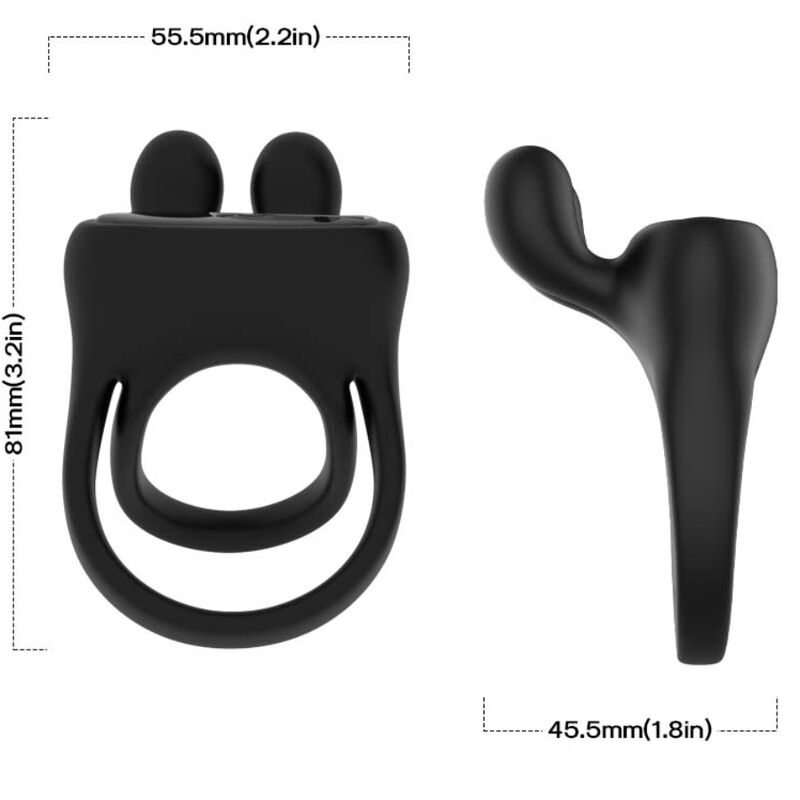Armony For Him-Ring Vibrator Kaninchen Schwarz-Silikon, 10 Geschwindigkeiten · Sextoys (Bild 5)