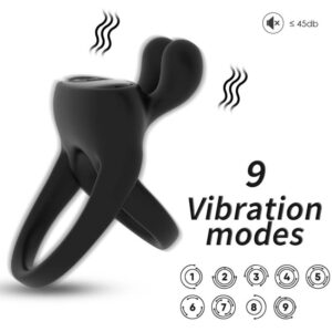 Armony For Him-Ring Vibrator Kaninchen Schwarz-Silikon, 10 Geschwindigkeiten · Sextoys
