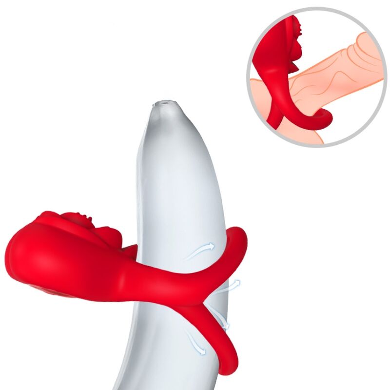 Armony For Him-Ring Vibrator Herz Rot-Silikon, 10 Geschwindigkeiten · Sextoys (Bild 3)