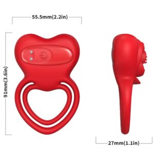 Armony For Him-Ring Vibrator Herz Rot-Silikon, 10 Geschwindigkeiten · Sextoys (Bild 2)