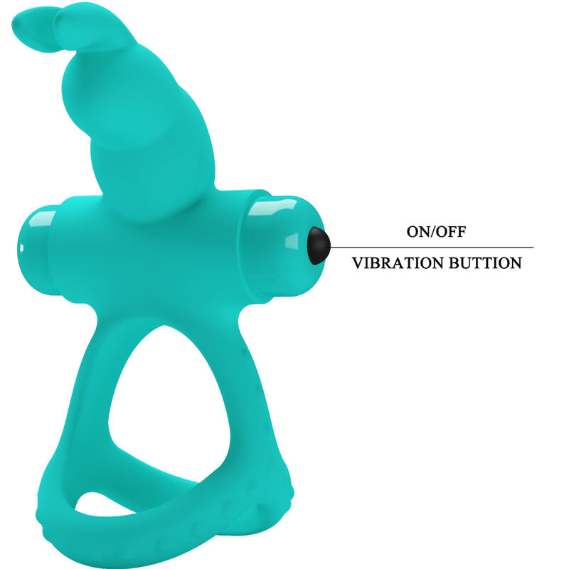 For Him-Figgy Green Rabbit Ring Vibrator-Silikon, 10 Geschwindigkeiten · Sextoys (Bild 6)