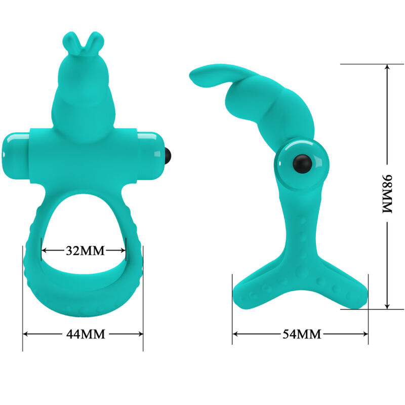 For Him-Figgy Green Rabbit Ring Vibrator-Silikon, 10 Geschwindigkeiten · Sextoys (Bild 2)