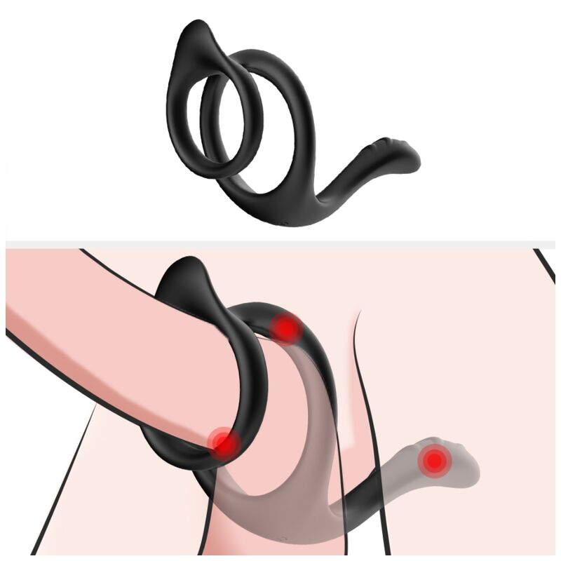 Armony For Him-Doppelschwanz-Analring, Schwarz-Silikon · Sextoys (Bild 3)