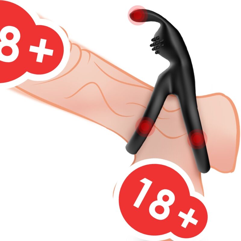 Armony For Him-Tensy Double Rabbit Ring Schwarz-Silikon · Sextoys (Bild 4)