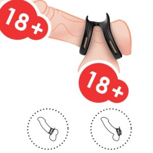 Armony For Him-Dualring Double Elastic Ring Schwarz-Silikon · Sextoys (Bild 3)