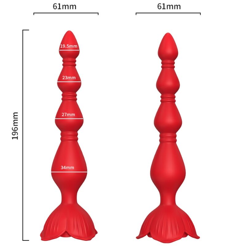Armony Anal-Vibrator Pagoda Rosa & Analplug Rot-Silikon, 10 Geschwindigkeiten · Sextoys