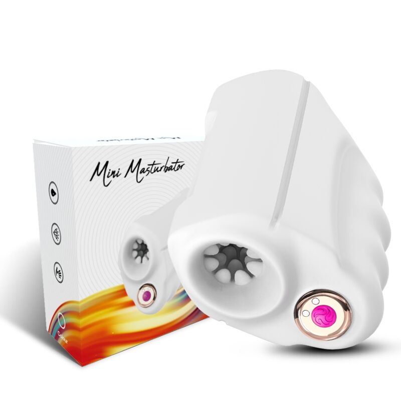 Armony For Him-Master Masturbator & Vibrator Weiß-TPE, 10 Geschwindigkeiten · Sextoys
