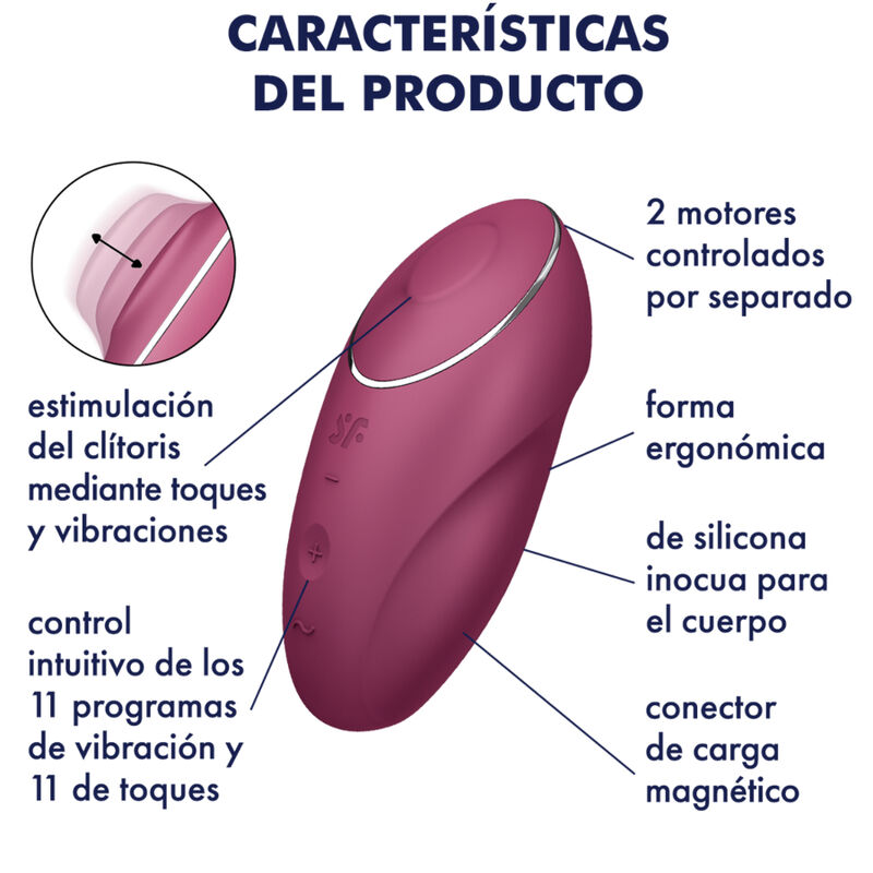 Satisfyer-Tap & Climax 1 Silikon Vibrator Lay-on · Vibratoren (Bild 2)