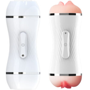 Armony-Double Vagina und Ano Vibrator Masturbator Weiß-TPE, 12 Geschwindigkeiten · Sextoys (Bild 2)