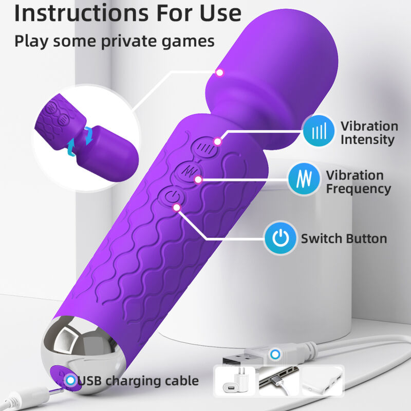 Armony-Mini-Massagegerät und violett-silikon-Vibrator, 7 Geschwindigkeiten · Vibratoren (Bild 6)