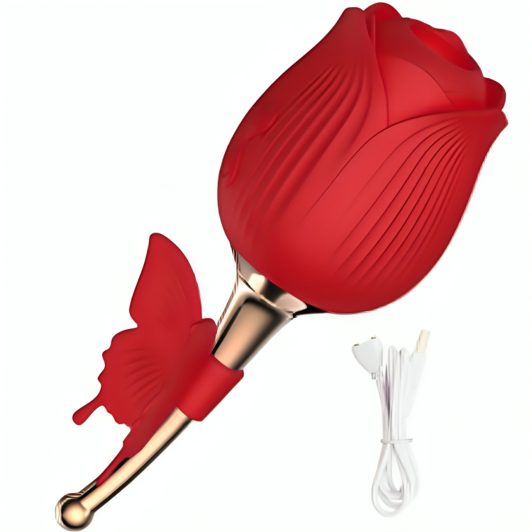 Armony-Butterfly Flower Saugstimulator Rot-Silikon, 10 Stufen