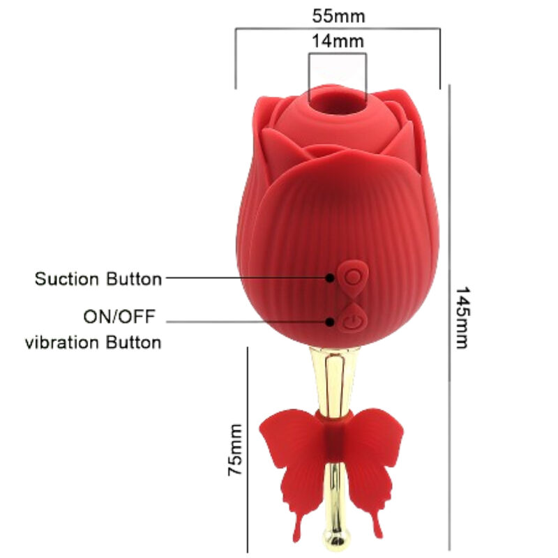 Armony-Butterfly Flower Red-Silikon-Support, 10 Geschwindigkeiten · Vibratoren (Bild 2)