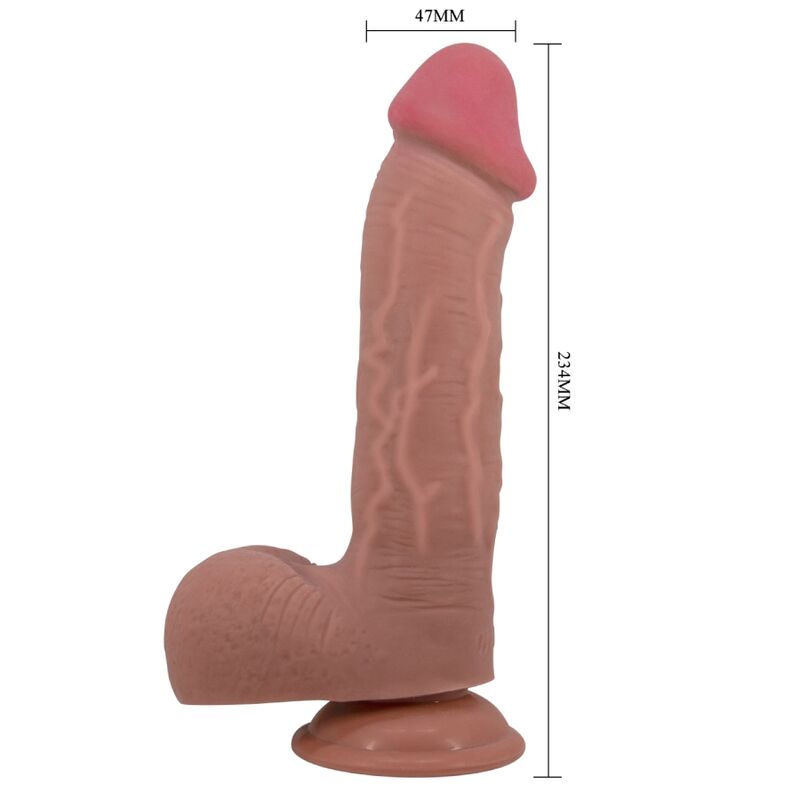 Dildos-Sliding Skin Series Dildo Realistic mit Saugnapf Braun 23.4 cm · Sextoys (Bild 2)